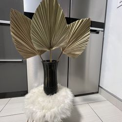 Boho Artificial Decoration In Black Vase