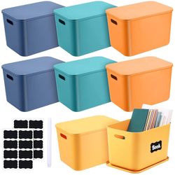 8 Pcs Plastic Storage Bins Stackable