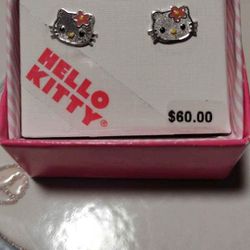 NIB Hello Kitty Sterling Silver Earrings