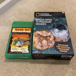 Rock On Geology Game + Break Open 10 Premium Geodes Bundle For Geology Lovers 