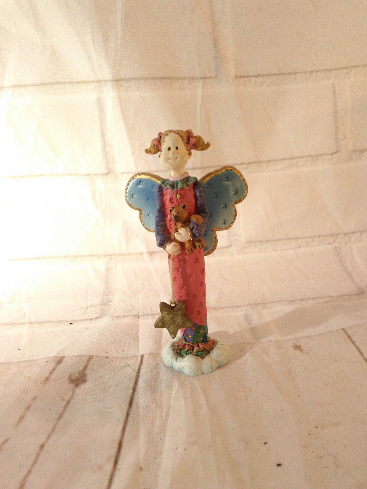 5" Rus heavenly angel girl teddy bear statue collectible rare