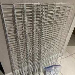 3 Closet Wire Shelves 36” W x 16”D + Side Brackets