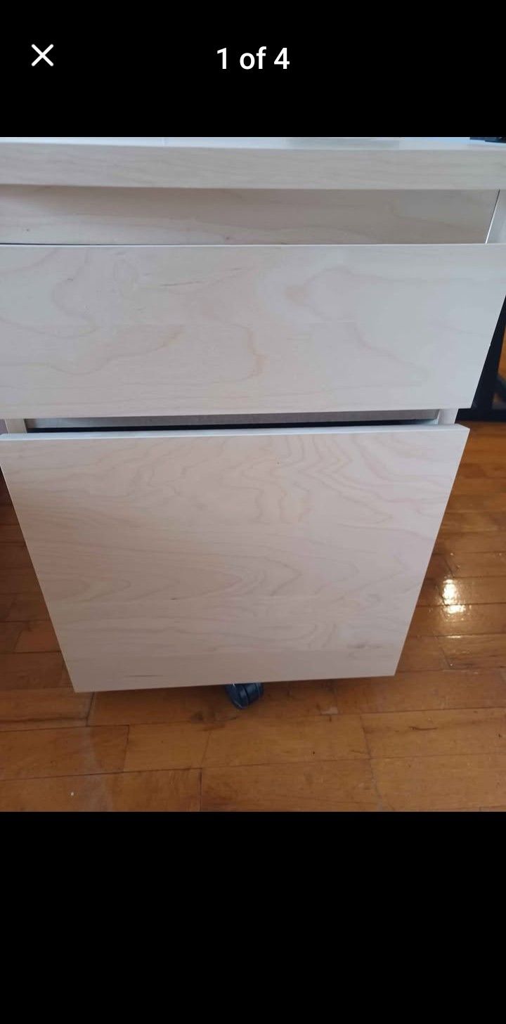 Beige Wooden File Cabinet