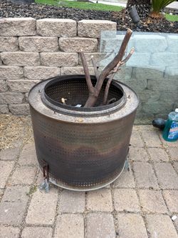 Homemade Washing Machine Drum Fire Pit – Ready to Use
