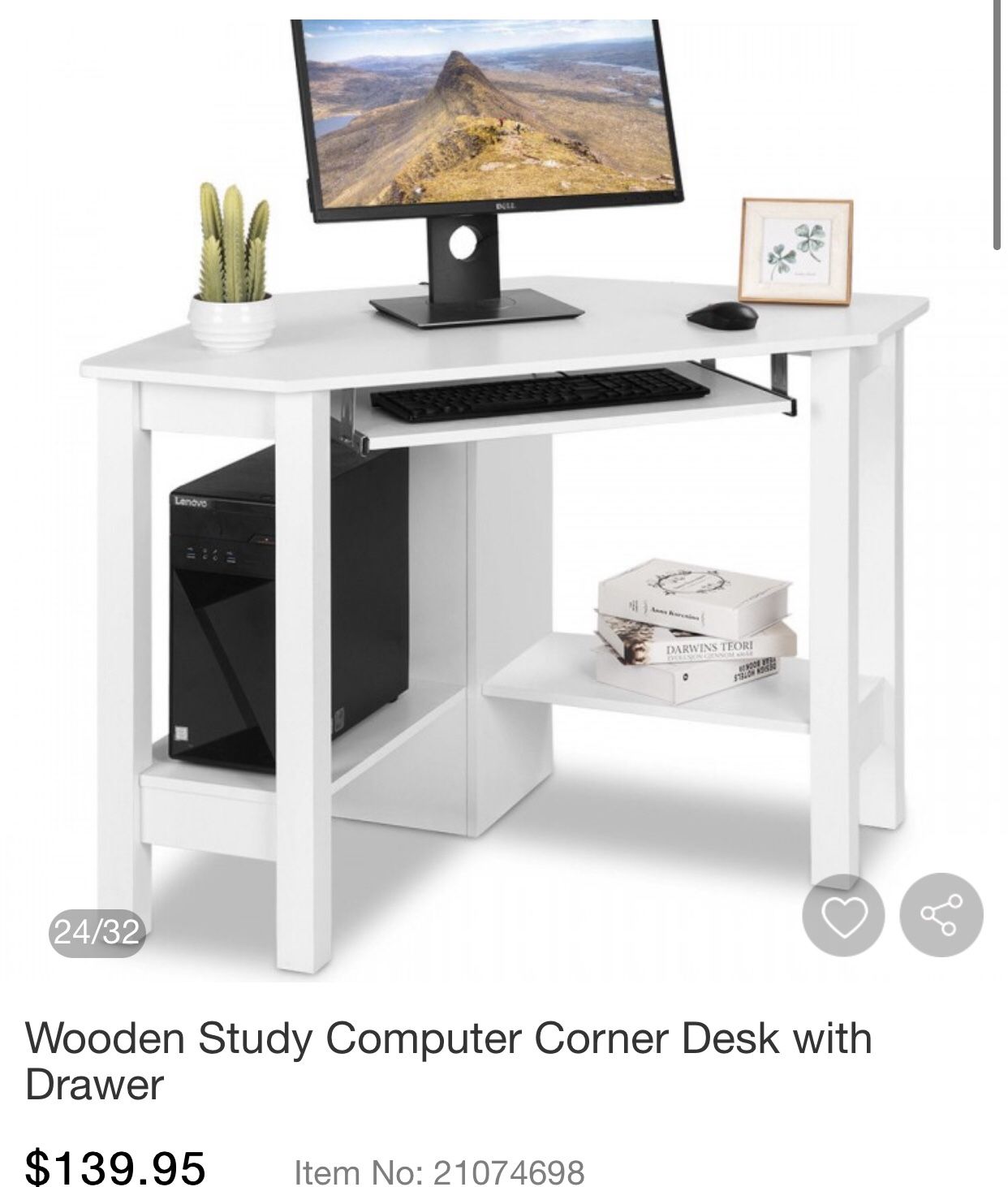 Wooden Computer Corner Desk