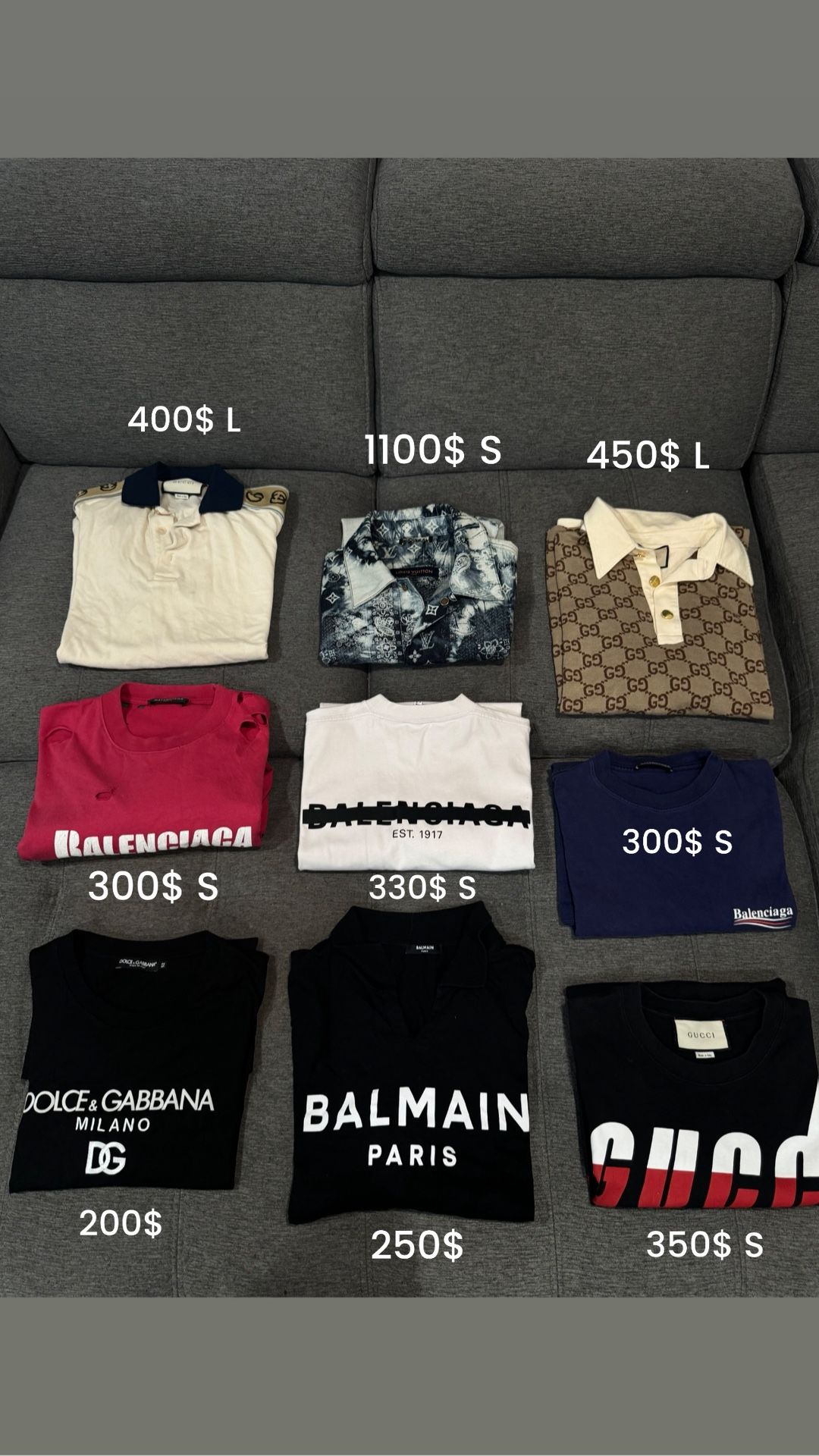 Louis Vuitton, Gucci, Balenciaga Luxury Clothing