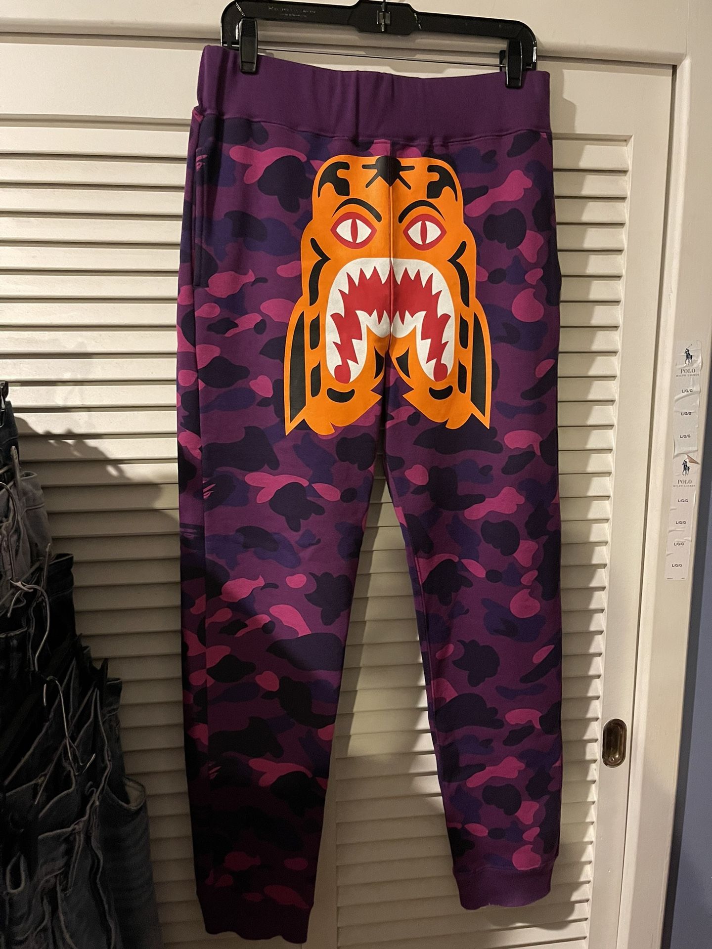 Bape Sweatpants Purple Camo Tiger Size Medium 