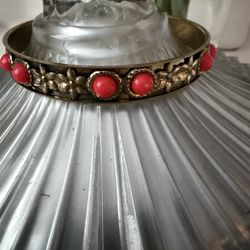 Coral And Brass Bracelet From Nepal 