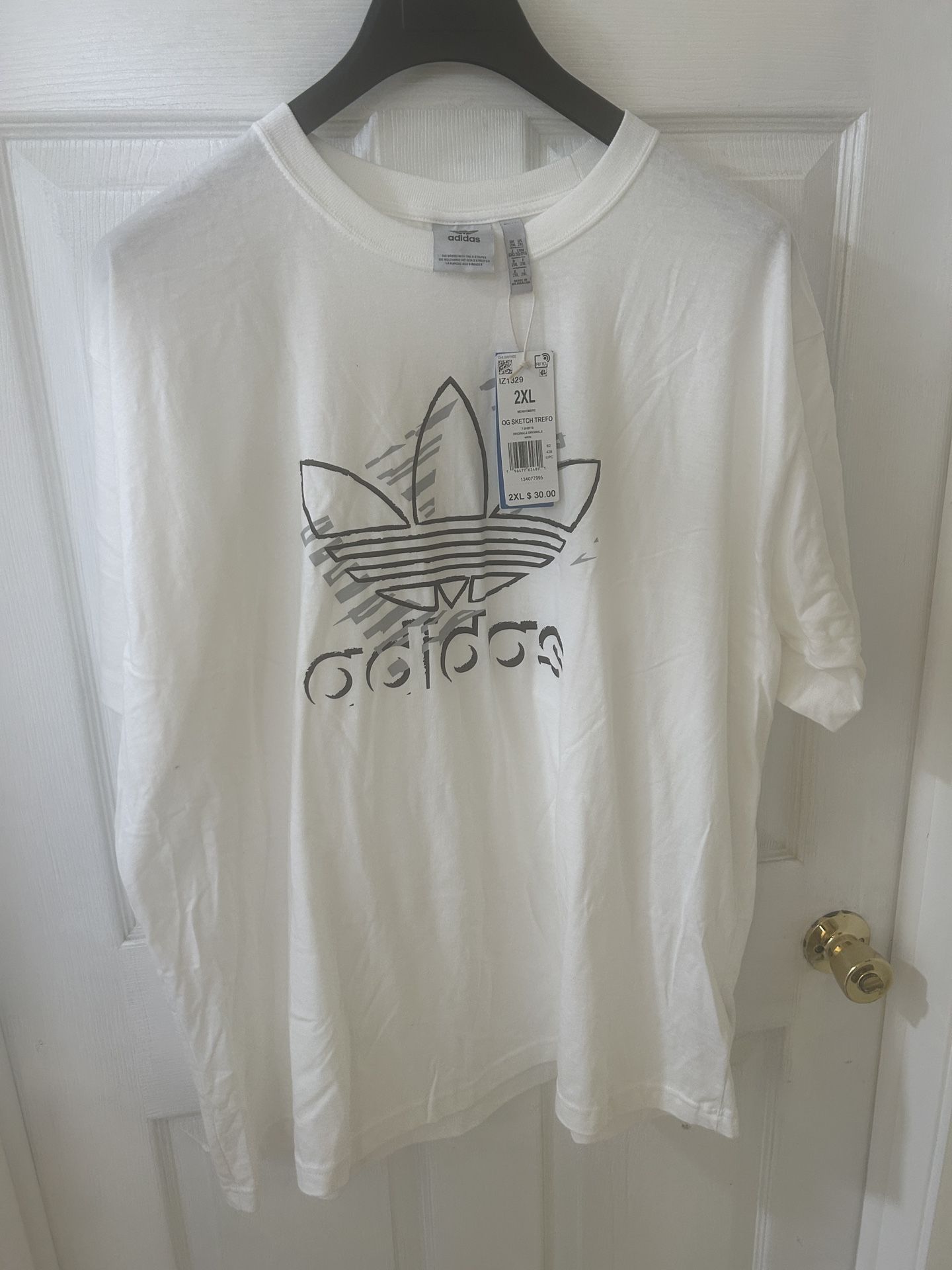 Adidas Tee 2xl White, Brown Gray