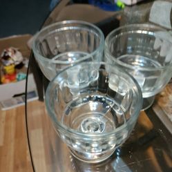 3 Little Sherbet Glasses 