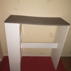 Rectangular Bar Height 40"H Table With 3 Tier Shelf On One Side 