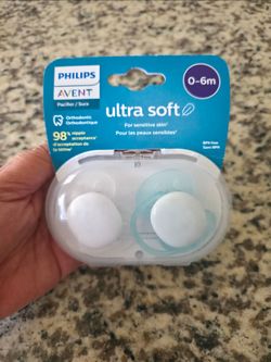 Philips Avent Ultra Soft Pacifiers 0-6m - Clear/Blue - 2pk