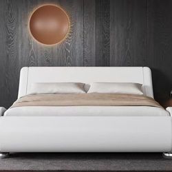 Modern Low Profile Platform Bed Frame Queen Size