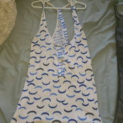 White & Blue Blouse/Tank Top