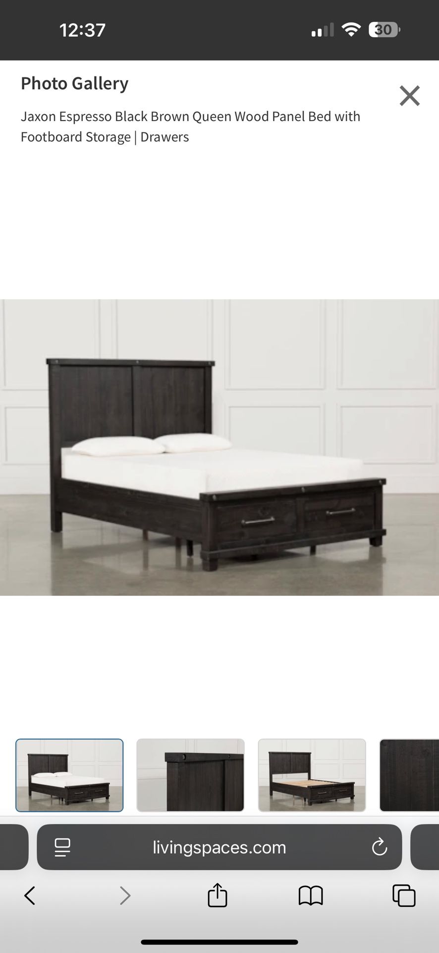 Queen Espresso Farmhouse Bed  (Brand New) with brand new ZINUS mattress.