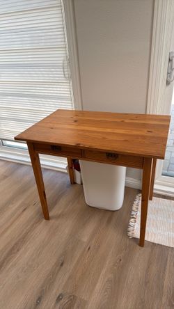 Wooden Desk with Two Drawers