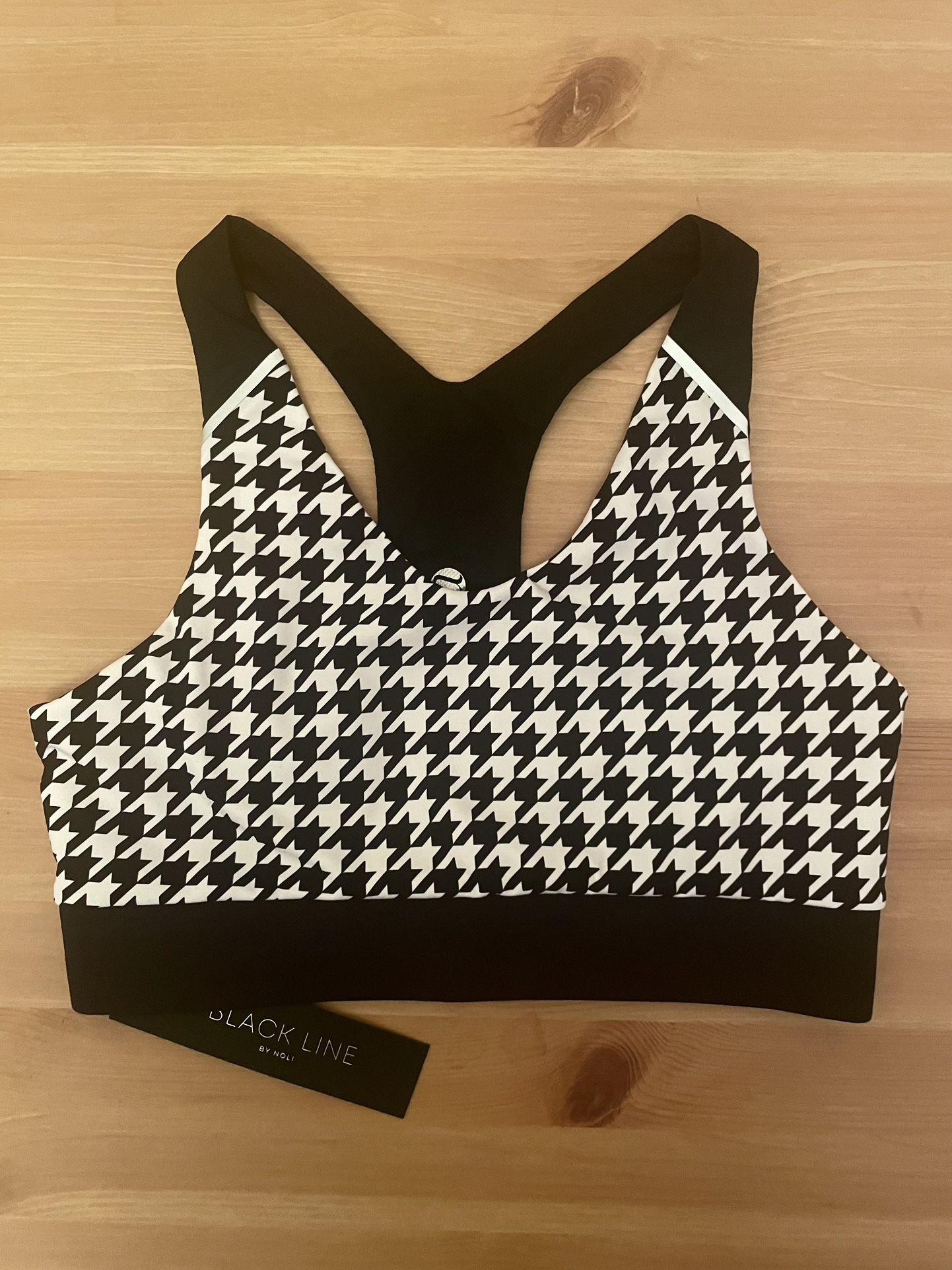 Noli Yoga Jet Bonded Sports Bra Houndstooth Size Medium NEW