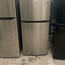 Stainless Steel Apartment Size Fridge