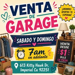 SABADO 16 y DOMINGO 17 !!! Venta de Garaje