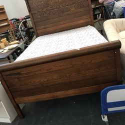 Antique Oak Bed Reduced 