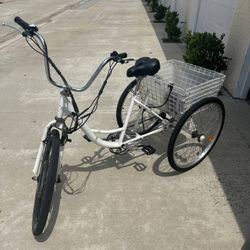 Electric Adult Tricycle with Basket – Needs New Battery