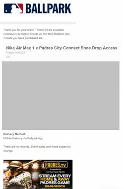 Nike Air Max 1 x Padres City Connect Shoe Drop Access