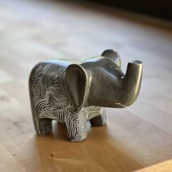 Elephant Figurine Handcarved Soapstone, Decor