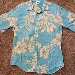 Vintage Off Shore Tropical Floral Button Down Shirt Mens Size Large