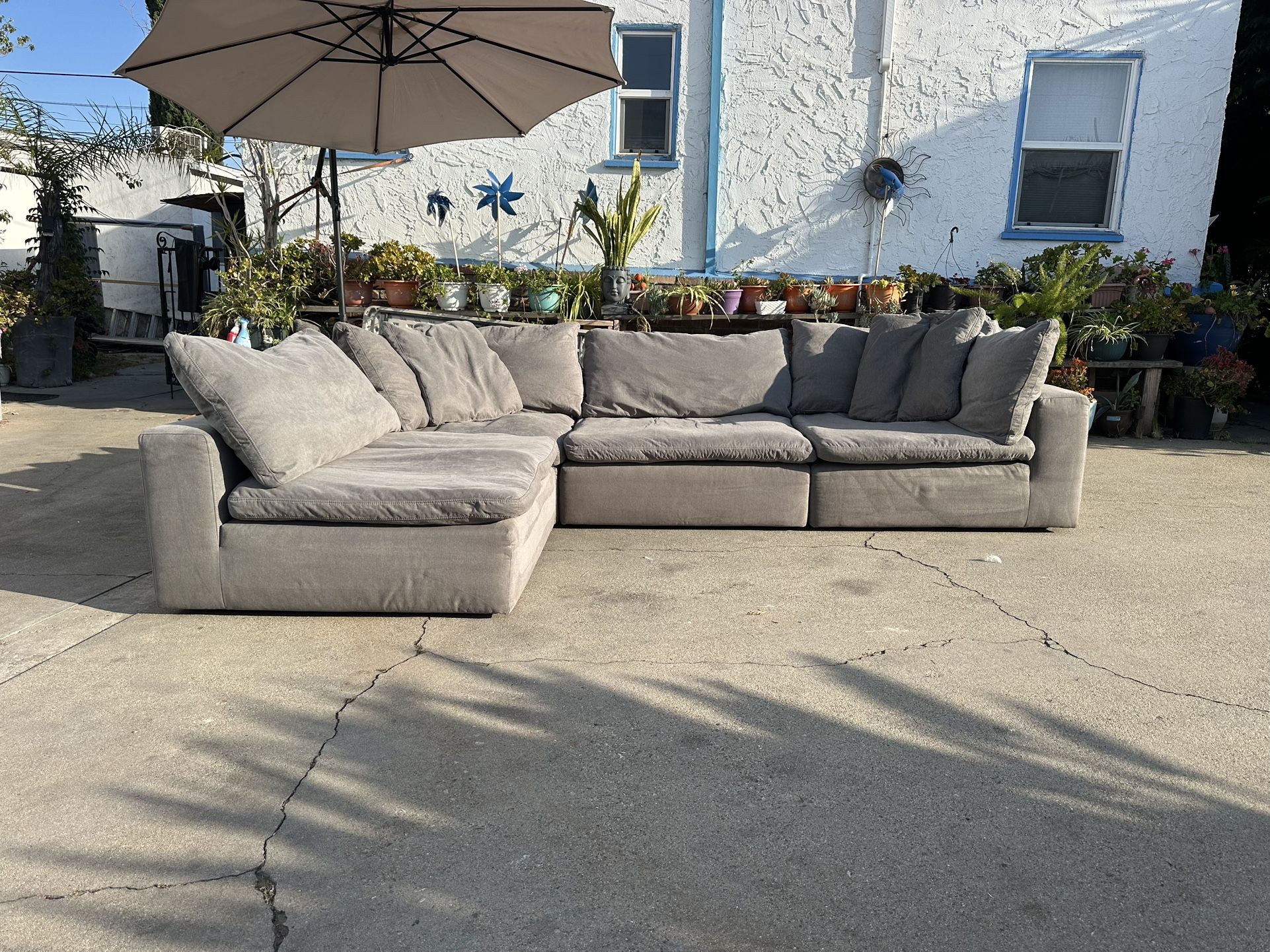 4 Pcs Modular Gray Cloud Couch Dupe