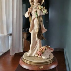 Capodimonte Porcelain Figurine – Girl & Flower Basket – Made in Italy