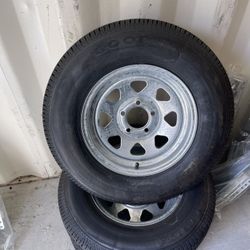 New 205-75-14inch  trailer tire With 5-lug galvanizedrims.$150/each 