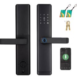 wisuwore Door Locks with Keypads (Black with Door Handle)