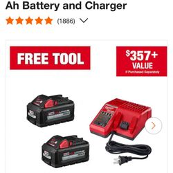 2 Milwaukee Battery and Charge 