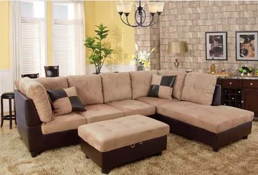 Sectional and ottoman