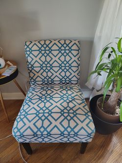Turquoise Modern Fabric Accent Chair