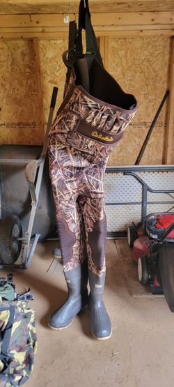 "Lot of 2 Men's Size 12 Neoprene Hunting Waders - Cabela's SuperMag & Pro Line Combo"