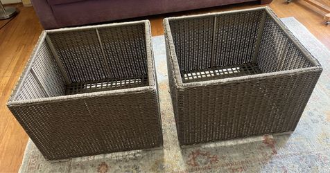 2 Outdoor/Indoor Baskets- 24" square x 17" high - great for toys, pillows, etc.