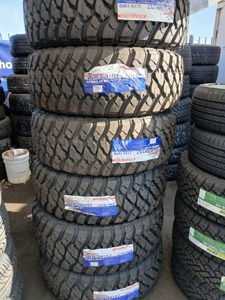 4 New Tires Installed/ 4 Llantas Nuevas Instaladas 35/12.50/17 Atlander MT Tires