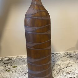 Clay bamboo design tall vase