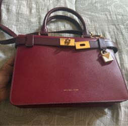 Michael Kors Burgundy red Leather Satchel Handbag