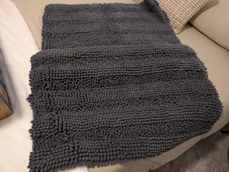 Very Nice Dark Gray Textured Bathroom Rugs