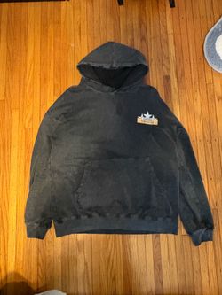 Authentic dark grey Amiri rhinestone-embellished star-print hoodie
