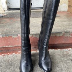 Andrea Black Long Boots Size 6