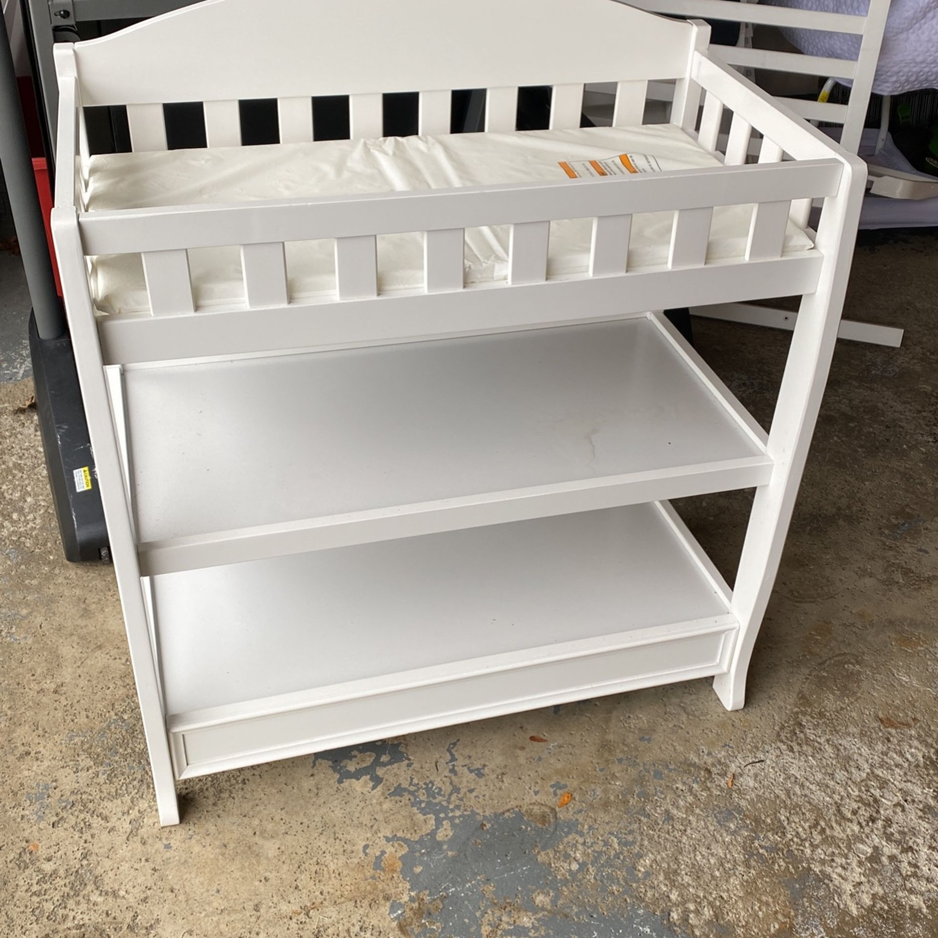 White Changing Table with Pad