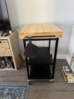 Collapsible Butcher Block/Bar Cart