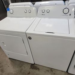 Amana Top Load Washer With Agitator And Gas Dryer Set 