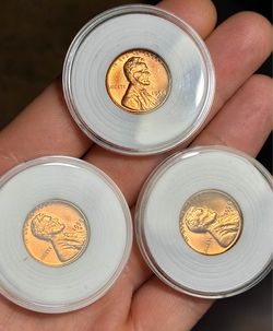 Nice 👍!! 3x 1958-D Lincoln Wheat Pennies – Beautiful Red Uncirculated Coins !