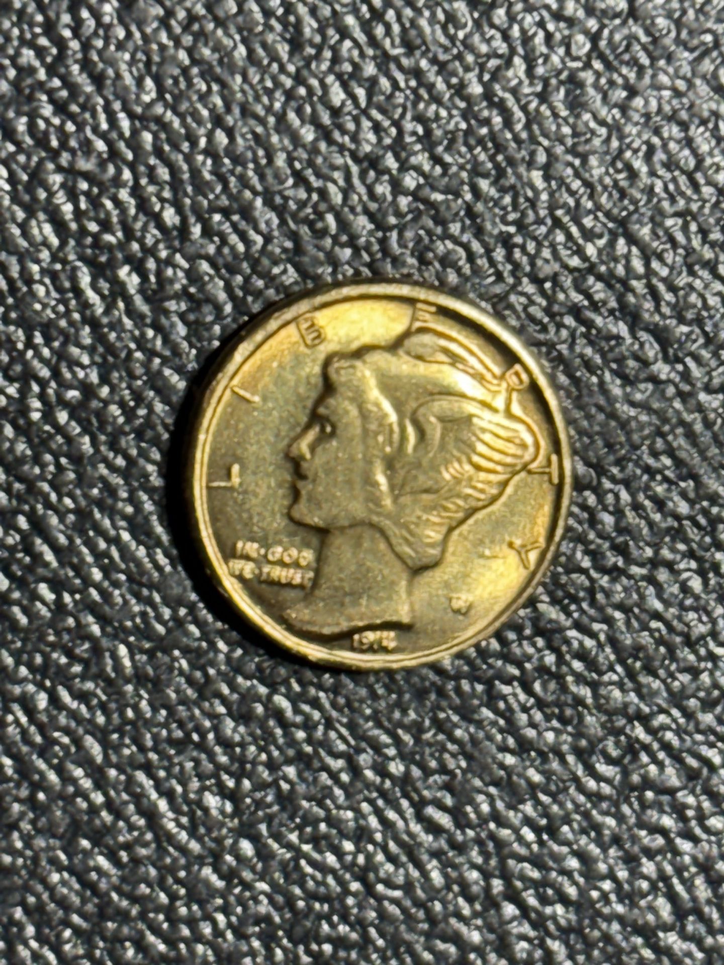 💥💥💥 Tribute Of The 1914 Mercury Dime 1/2 G Gold💥💥💥