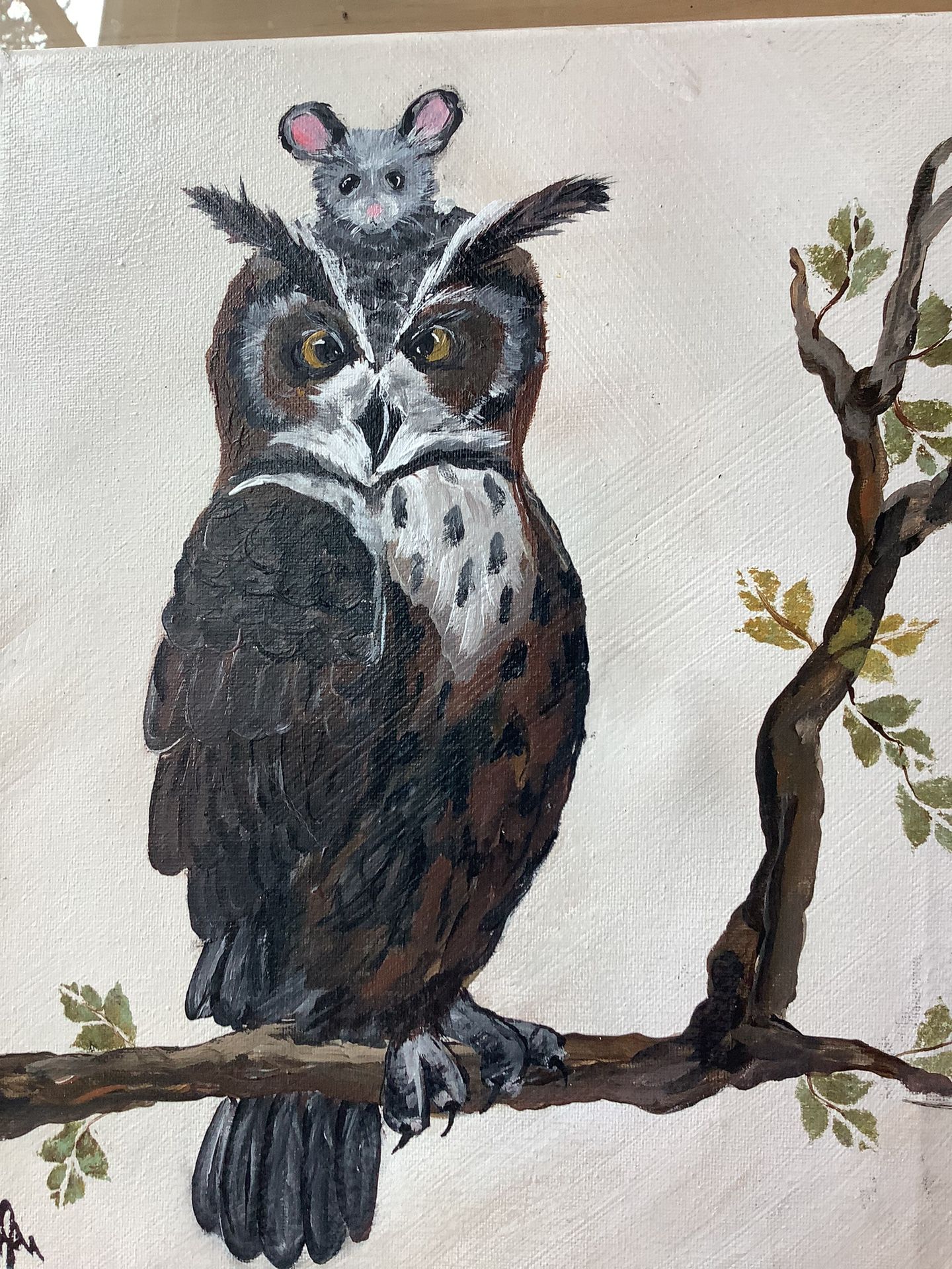 Original Owl Painting 
