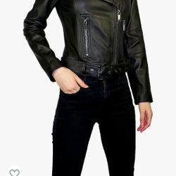 Michael KORS Genuine Leather Moto JACKET MEDIUM NEW